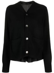 sacai cardigan en laine à empiècements - Noir