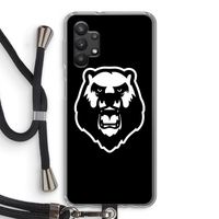 Angry Bear (black): Samsung Galaxy A32 5G Transparant Hoesje met koord