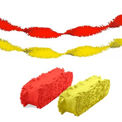 Folat versiering feest slingers - combi set - rood en geel - 24 meter - crepe papier Folat versiering feest slingers - combi set - rood en geel - 24 meter - crepe papier