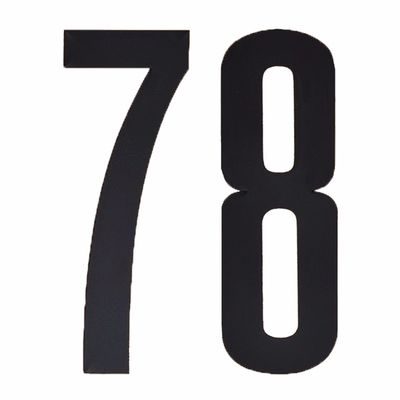 Plakcijfers 78 zwart 10 cm