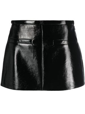 Courrèges minijupe à effet de brillance - Noir