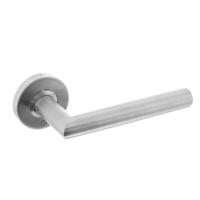 Intersteel deurkruk met rozet - Hoek 90° - met ring en veer - RVS geborsteld - thumbnail