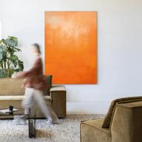 Urban Cotton Wandkleed 'Orange' 80 x 110cm in Frame - black