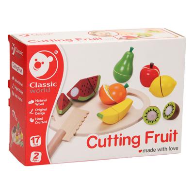 Classic World world houten snijfruit met snijplank, 17dlg.