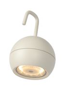Lucide SPHERE - Oplaadbare Hanglamp Buiten - Accu/Batterij - Ø 10,2 cm - LED Dimb. - 1x2W 2700K - IP54 - 3 StepDim - Wit