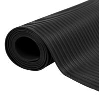 Rubberen anti-slip vloermat 5x1m breed geribbeld