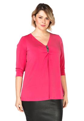 Yoek Shirt A-line beaded | Roze | Maat 40