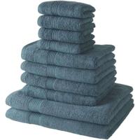 Set van 4 TODAY badhanddoeken 30x50 + 4 badhanddoeken 50x90 + 2 badlakens 70x130 cm 100% Katoen - Pauw