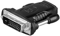 Goobay 68482 tussenstuk voor kabels HDMI 19pin F DVI-D 24+1pin M Zwart - thumbnail