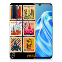 OPPO A91 | Silliconen Back Cover | Postzegels