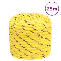 VidaXL Boottouw 16 mm 25 m polypropyleen geel