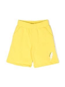 Neil Barrett Kids short à logo réfléchissant - Jaune