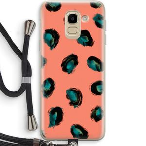 Pink Cheetah: Samsung Galaxy J6 (2018) Transparant Hoesje met koord