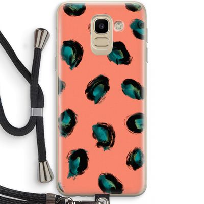 Pink Cheetah: Samsung Galaxy J6 (2018) Transparant Hoesje met koord