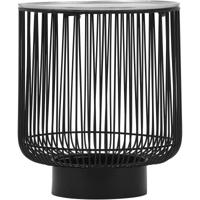 Bijzettafel - Trion Rana - Rond - 41cm - Zwart/Zilver - Metaal
