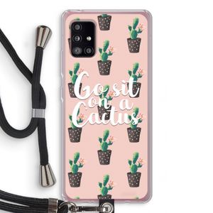 Cactus quote: Samsung Galaxy A51 5G Transparant Hoesje met koord