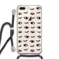 Eye pattern #2: iPhone 8 Plus Transparant Hoesje met koord