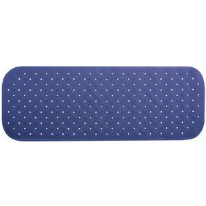 Douche/bad anti-slip mat badkamer - rubber - blauw - 36 x 97 cm - rechthoek - XXL-size