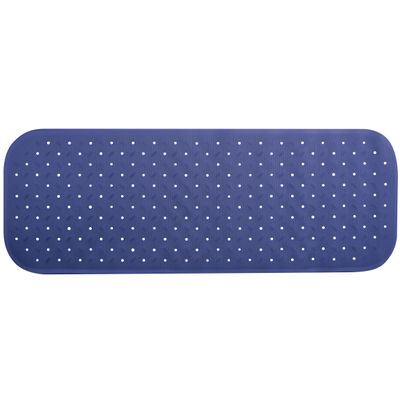 Douche/bad anti-slip mat badkamer - rubber - blauw - 36 x 97 cm - rechthoek - XXL-size