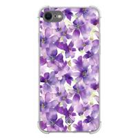 iPhone SE (2020/2022) / 8 / 7 shockproof hoesje - Floral violet iPhone SE (2020/2022) / 8 / 7 shockproof hoesje - Floral violet