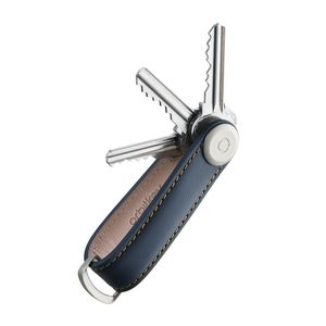 Orbitkey 2.0 Leather Key Holder Navy/Tan