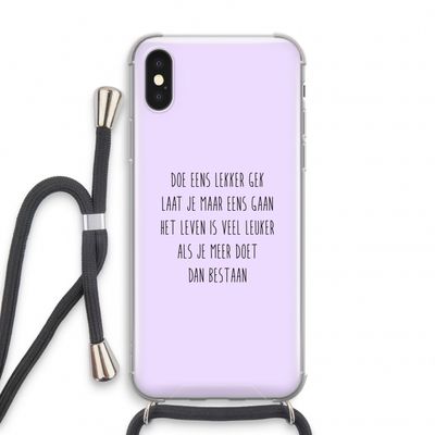 Gek: iPhone XS Transparant Hoesje met koord