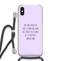 Gek: iPhone XS Transparant Hoesje met koord