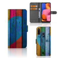 Samsung Galaxy A20s | Book Style Case | Wood Heart - Cadeau voor je Vriend | Portemonnee hoesje