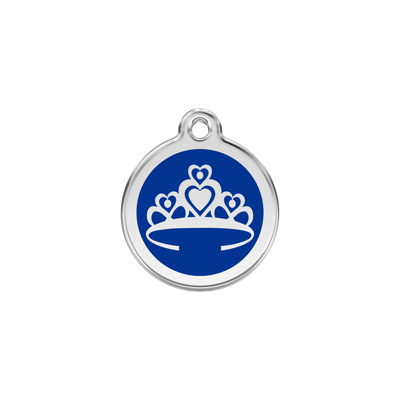 Crown Navy roestvrijstalen hondenpenning small/klein dia. 2 cm - Reddingo