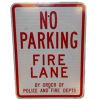 No Parking Fire Lane Straatbord - Origineel 60 x 46 cm