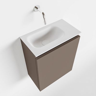Toiletmeubel Mondiaz Ture | 40 cm | Meubelkleur Smoke | Eden wastafel Talc Links | Zonder kraangat
