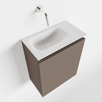 Toiletmeubel Mondiaz Ture | 40 cm | Meubelkleur Smoke | Eden wastafel Talc Links | Zonder kraangat