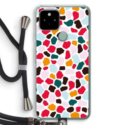 Colored Giraffe: Pixel 5 Transparant Hoesje met koord