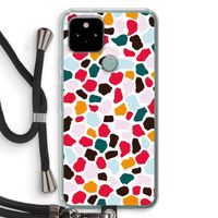 Colored Giraffe: Pixel 5 Transparant Hoesje met koord