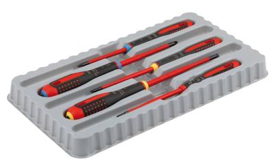 Bahco Schroevendraaierset ERGO™ | geïsoleerd | VDE | driecomponentengreep | smal blad | gleuf | Pozidriv - 5-delig - BE-9882SL