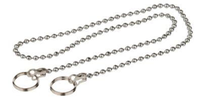 Kirchhoff Ventielketting, chroom, 500 mm, met 2 ringen - 98817014