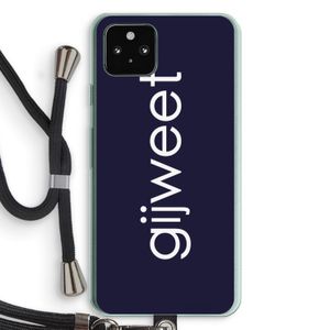 Gijweet: Pixel 5a 5G Transparant Hoesje met koord