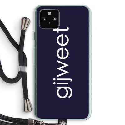 Gijweet: Pixel 5a 5G Transparant Hoesje met koord