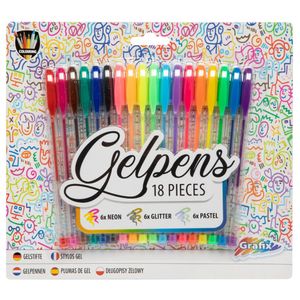 Grafix Gelpennen 18 Stuks Neon/Glitter/Pastel