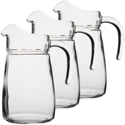 Luminarc schenkkan/karaf - 3x stuks - glas - 2,3 liter - Sapkannen/waterkannen/schenkkannen