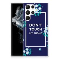 Samsung Galaxy S22 Ultra Silicone-hoesje Flowers Blue DTMP - thumbnail