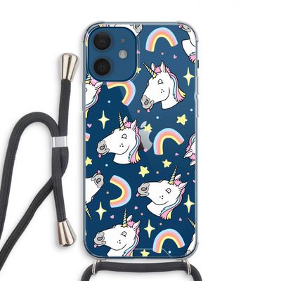 Rainbow Unicorn: iPhone 12 Transparant Hoesje met koord