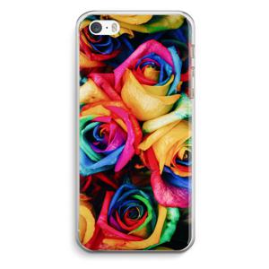 Neon bloemen: iPhone 5 / 5S / SE Transparant Hoesje