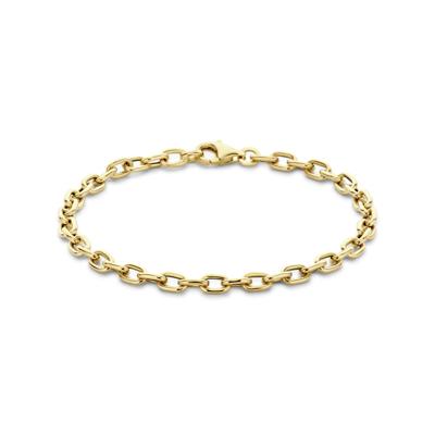 14k Geelgouden Armband met Fantasie Schakels - 19cm Draaglengte en 4.5mm