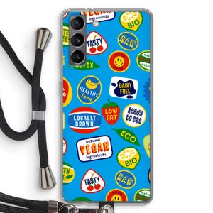 Fruitsticker: Samsung Galaxy S21 Transparant Hoesje met koord