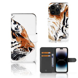 Hoesje iPhone 15 Pro Watercolor Tiger