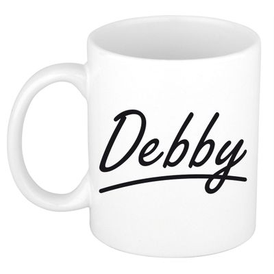 Naam cadeau mok / beker Debby met sierlijke letters 300 ml
