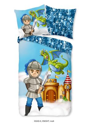 Good Morning Kinderdekbedovertrek "ridder met kasteel en draak" - Multi - (135x200 cm) - Katoen Good Morning Kinderdekbedovertrek "ridder met kasteel en draak" - Multi - (135x200 cm) - Katoen
