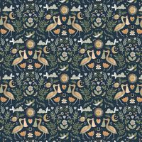 Cadeaupapier Geboorte Chique Donkerblauw/Goud
