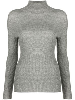Fabiana Filippi pull nervuré à col roulé - Gris